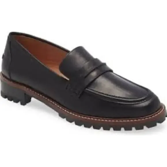 Madewell The Corinne Lugsole Loafer Womens Black Preppy Acedamia Size 10 - Picture 2 of 8